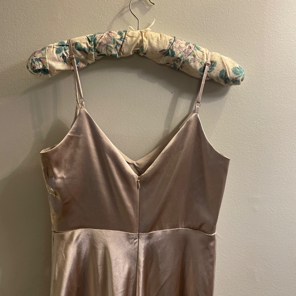 Birdy Grey Silky Floor Length Dress V Neck Empire Waist - Picture 2 of 5